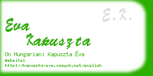 eva kapuszta business card